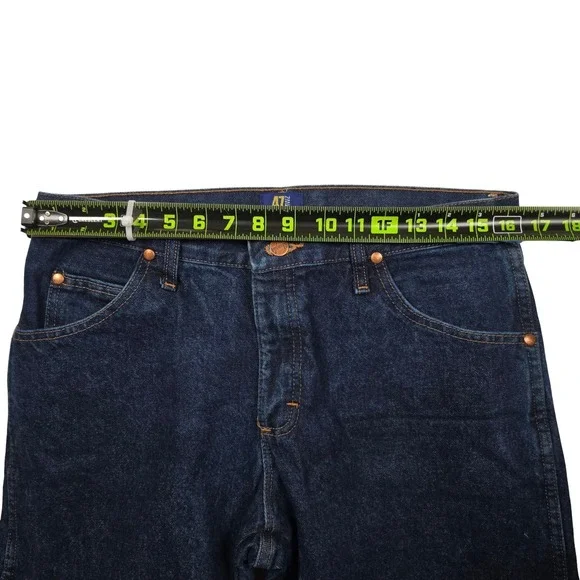 Wrangler 47MWZ Plaid Flannel Lined Jeans Dark Wash Regular Fit Mens 32x30 - Picture 8 of 12